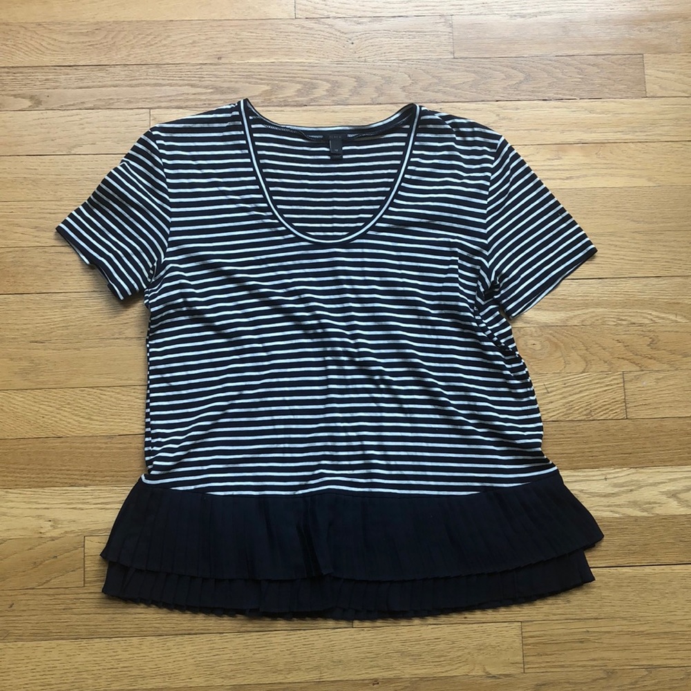 J.Crew striped ruffle hem top
